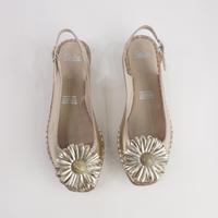 Erica Platino Leather Espadrille Wedges
