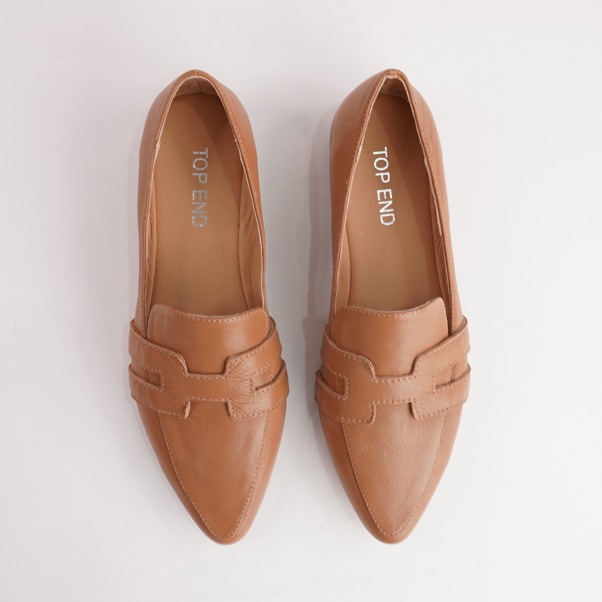 Salti Dark Tan Leather Loafers