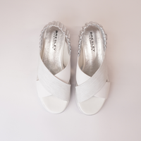 Debacle White/silver Leather Sandals