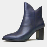Astronomy Navy Leather Ankle Boots, DJANGO & JULIETTE - Shouz