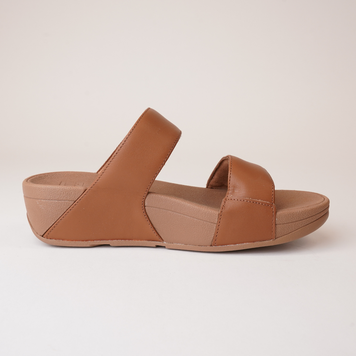 Lulu Leather Slides Light Tan Sandals - FITFLOP | Shouz