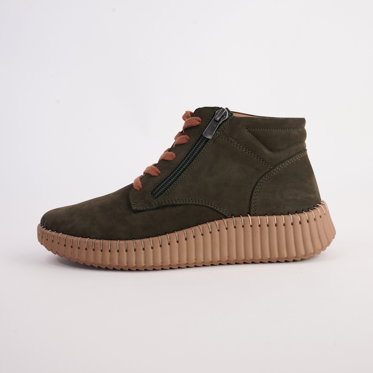 Venetzia Dark Olive Nubuck Boots - SALA | Shouz