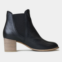 Sadore Black / Natural Leather Ankle Boots