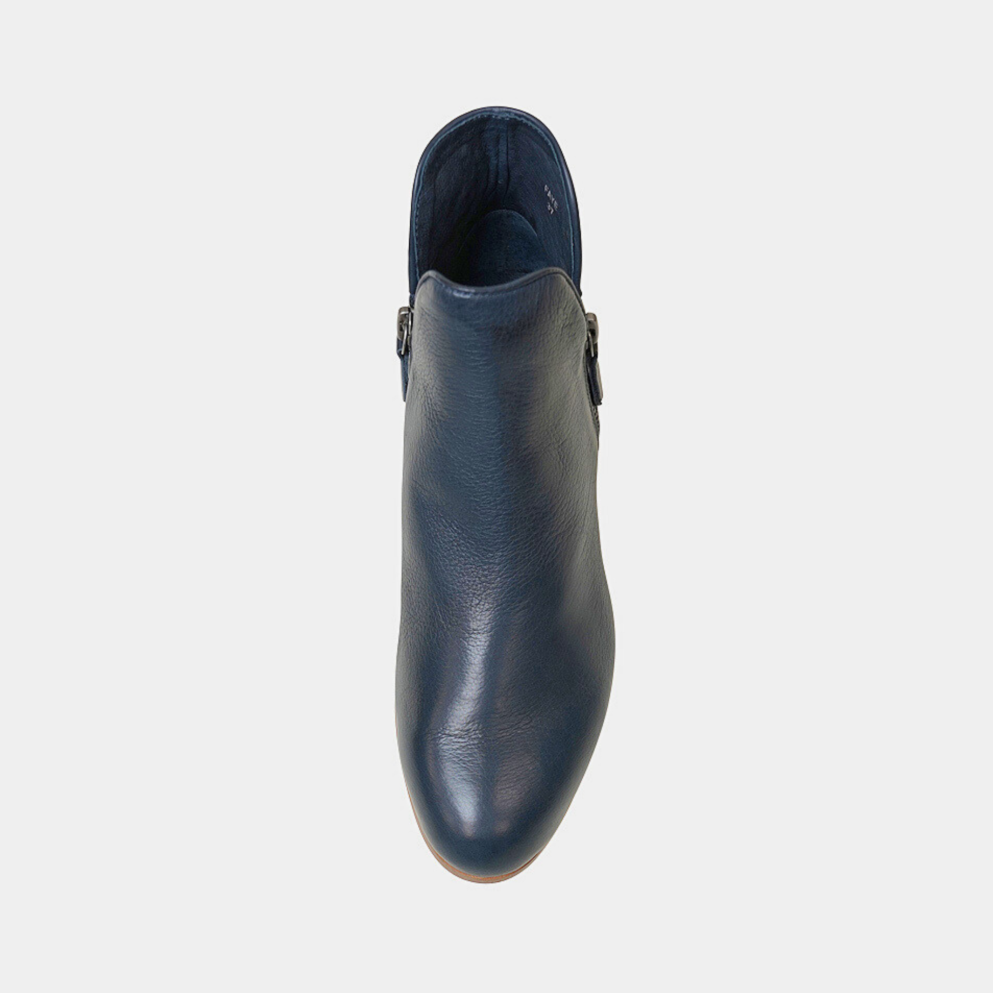 Faye Navy Leather Ankle Boots, DJANGO & JULIETTE - Shouz