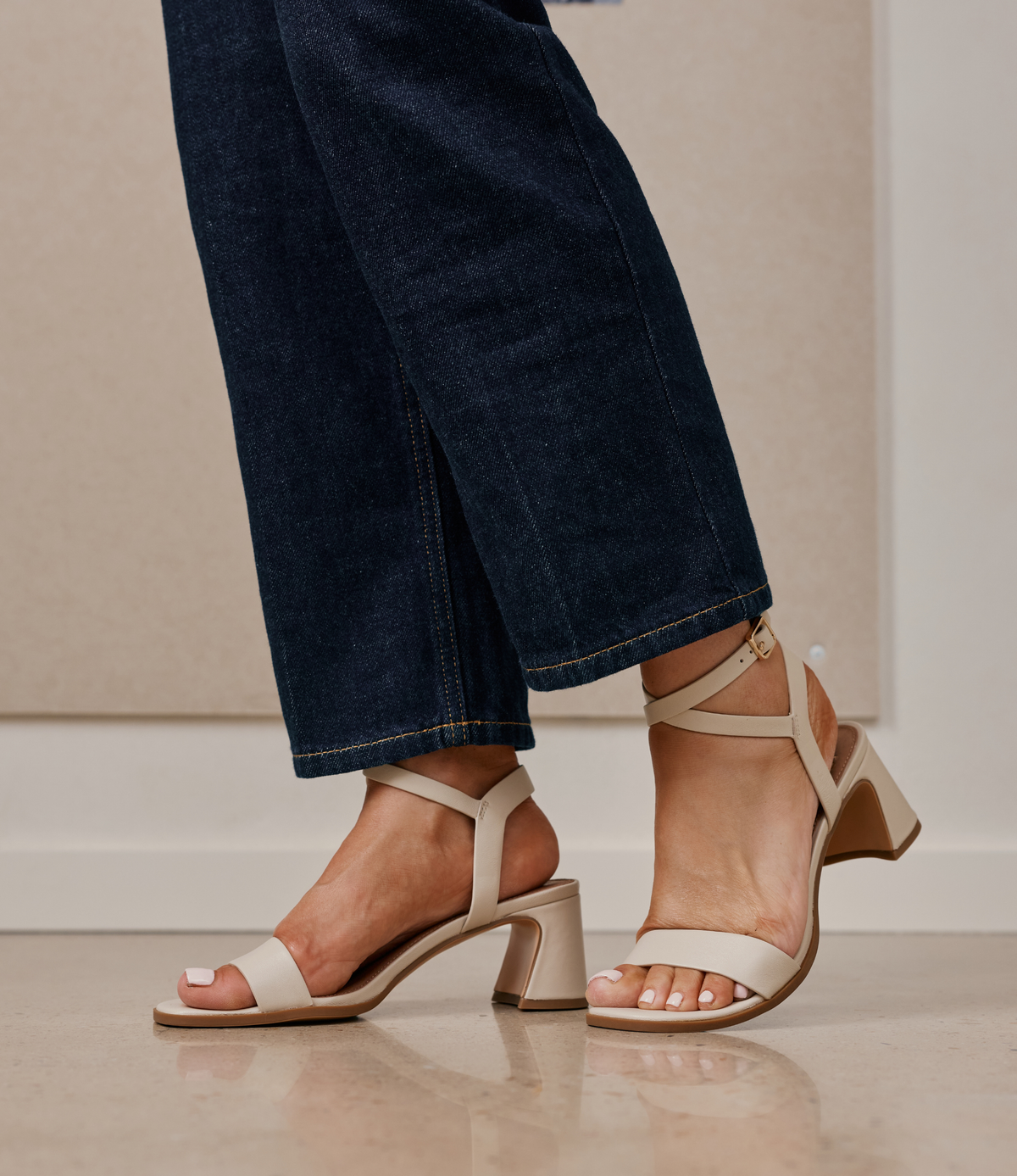 Basili Off White Leather Heels - EOS FOOTWEAR | Shouz