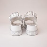 Debacle White/silver Leather Sandals