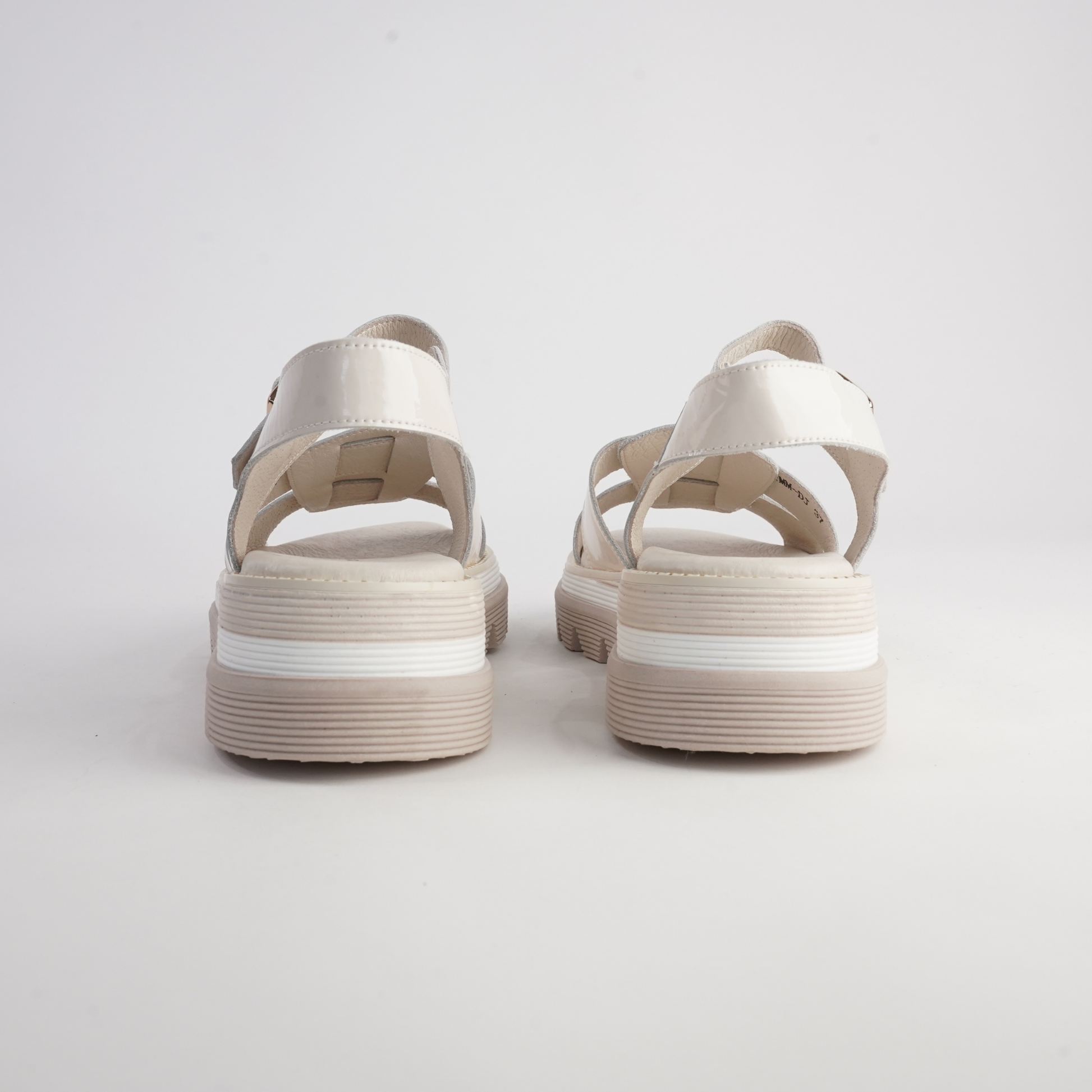 Simm Ivory Patent Leather Sandals