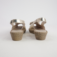 Erica Platino Leather Espadrille Wedges