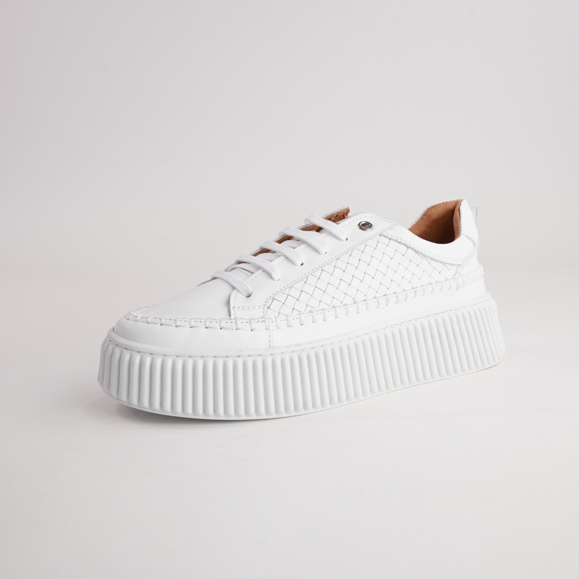 Bowler White Leather Sneakers