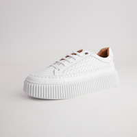 Bowler White Leather Sneakers