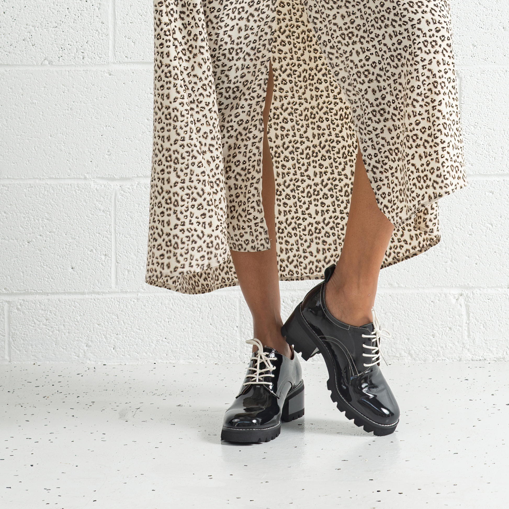 Daya Black Patent Leather Brogues