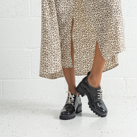 Daya Black Patent Leather Brogues