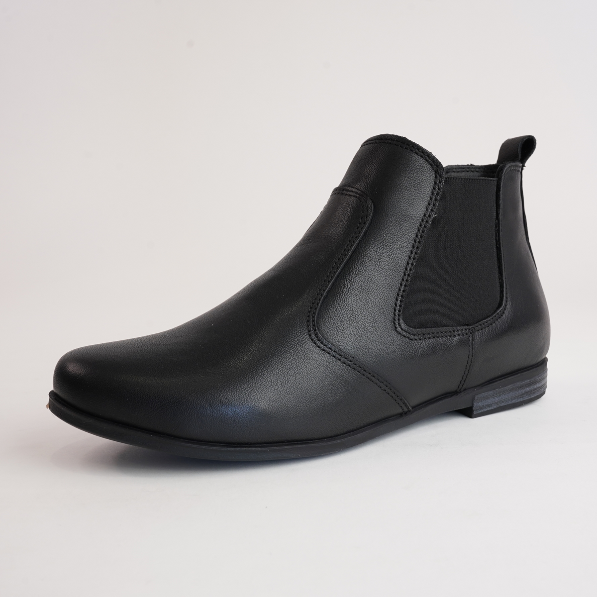 Crystal Black Leather Ankle Boots - SALA | Shouz