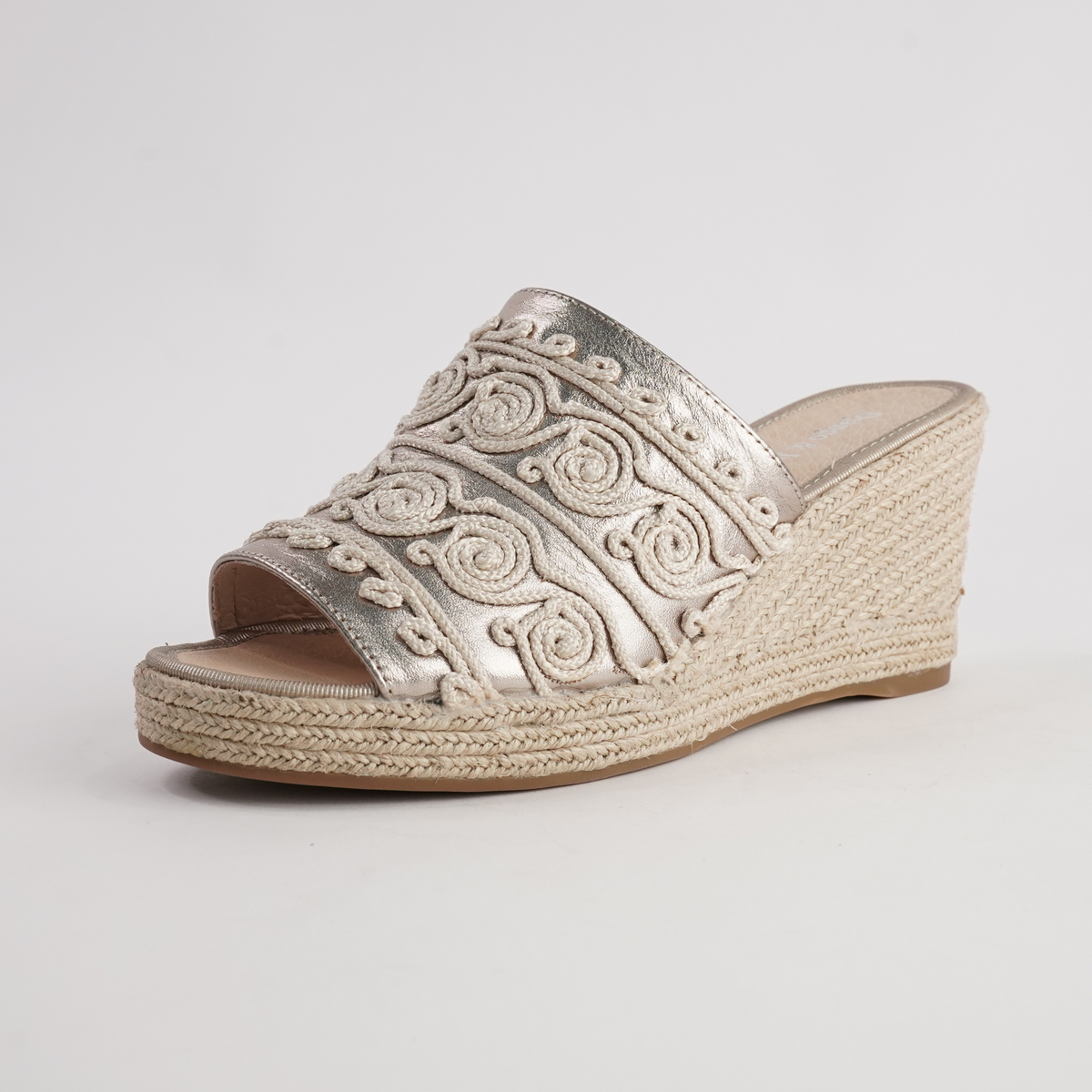 Pelexa Champagne/ Natural Espadrille Wedges - DJANGO AND JULIETTE | Shouz