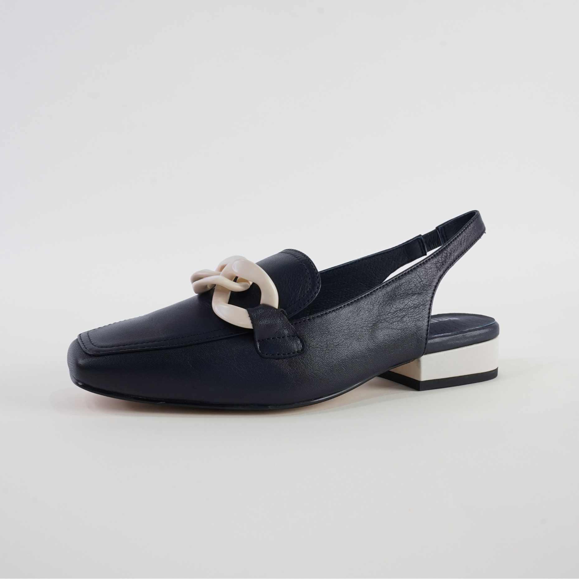 Randal Navy/Bone Leather Loafers