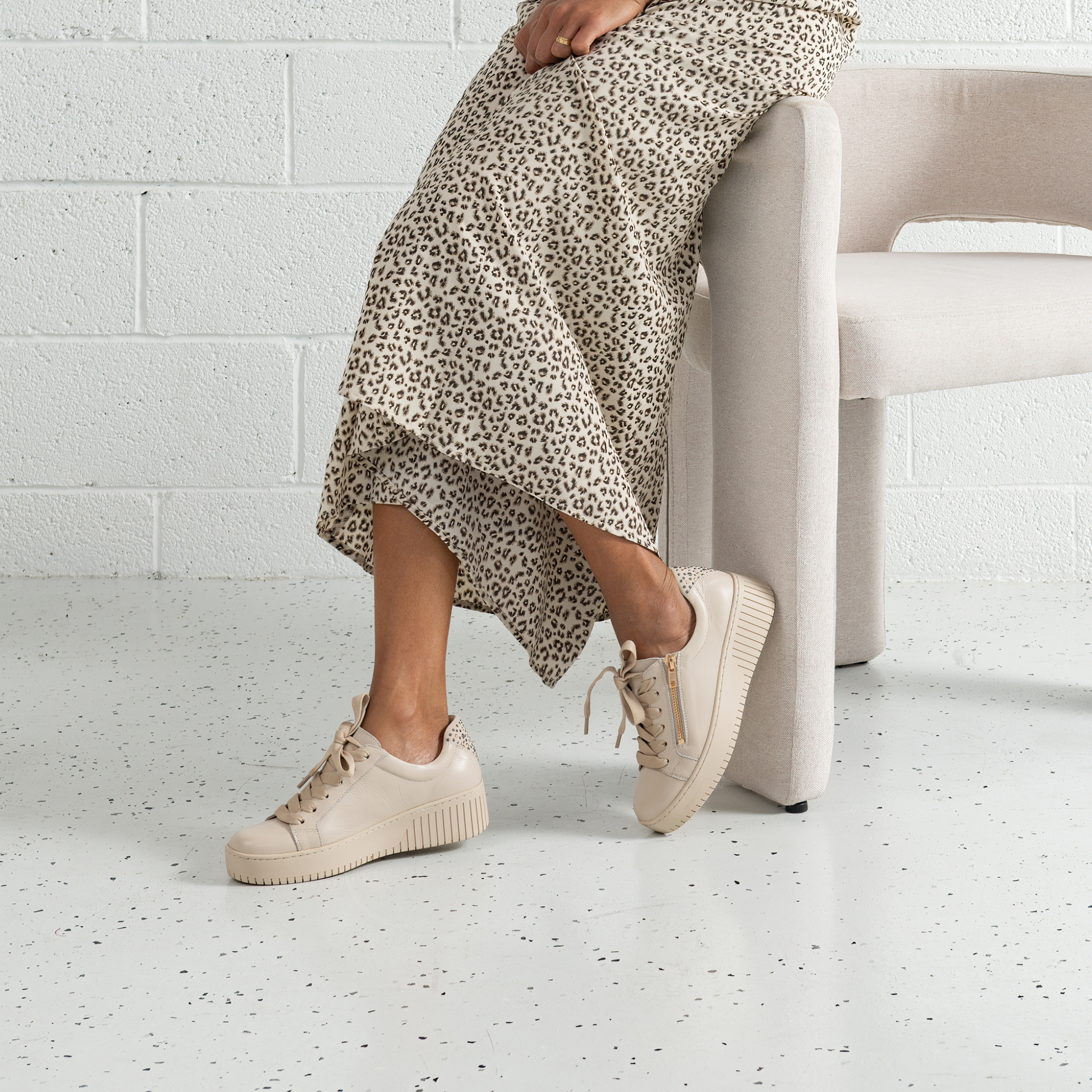 Kees Vanilla Leather Sneakers