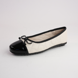 Bookie Black Patent/ Milk Leather Ballet Flats
