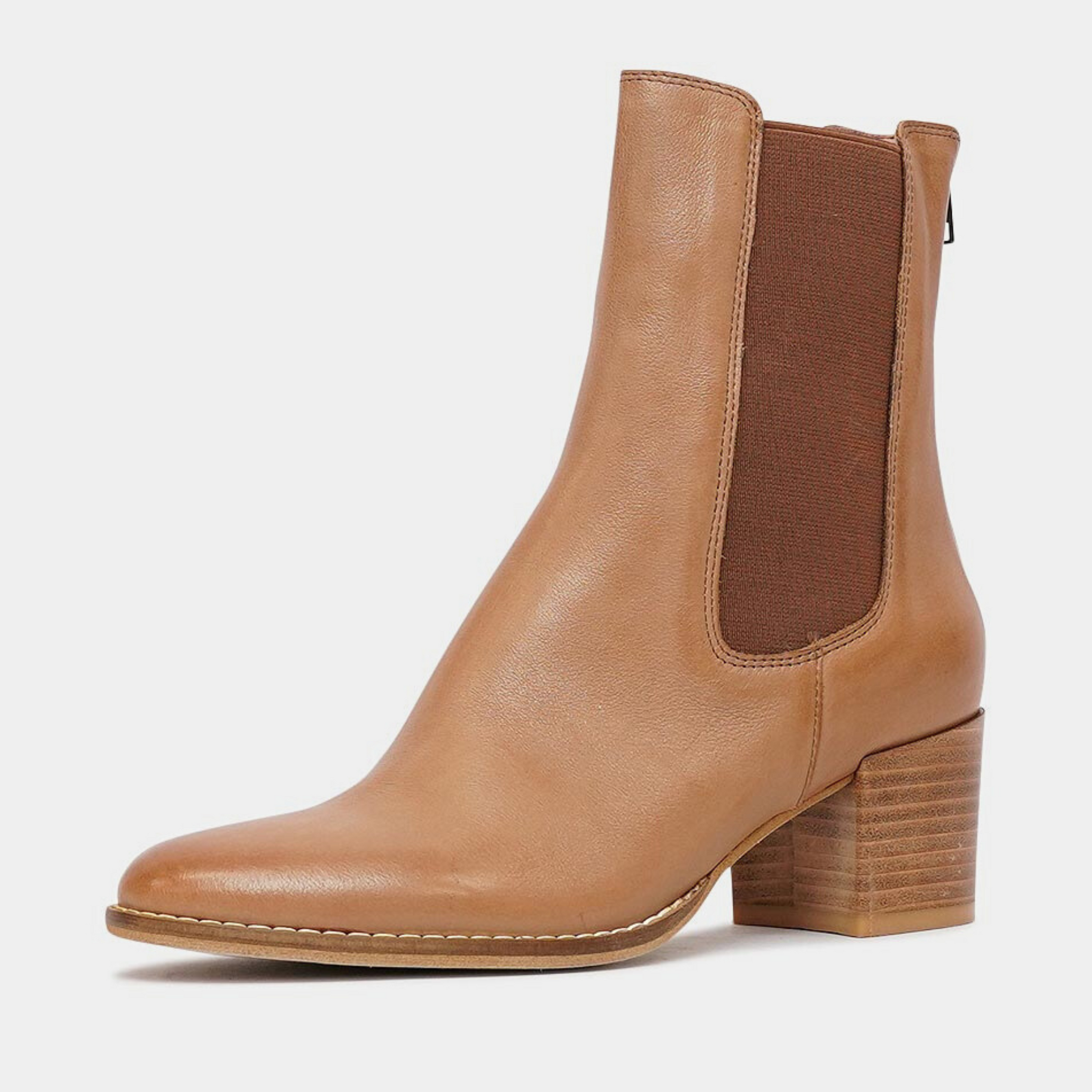 Mycah Cognac Leather Ankle Boots