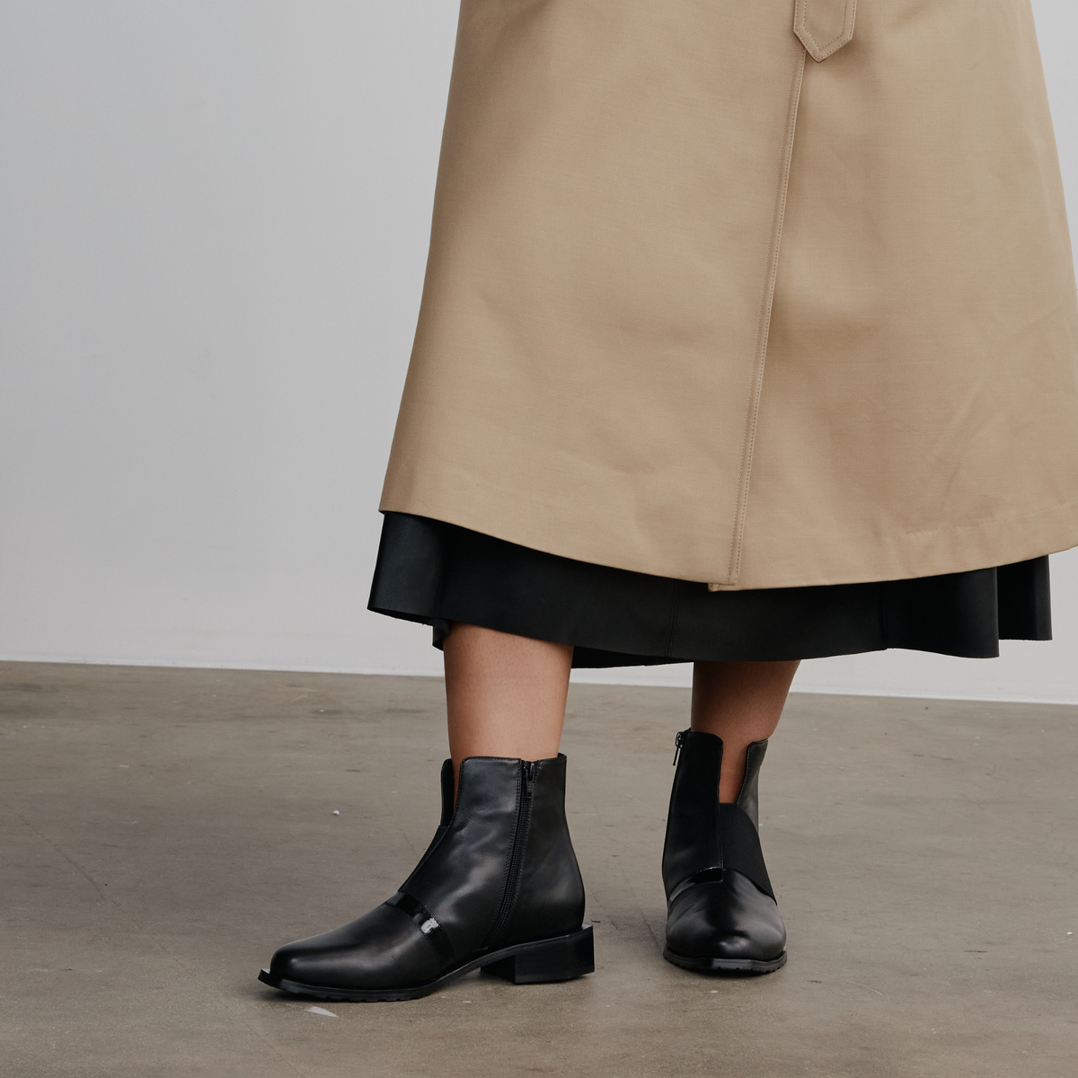Rollo Black/ Patent Leather Ankle Boots - BRESLEY | Shouz
