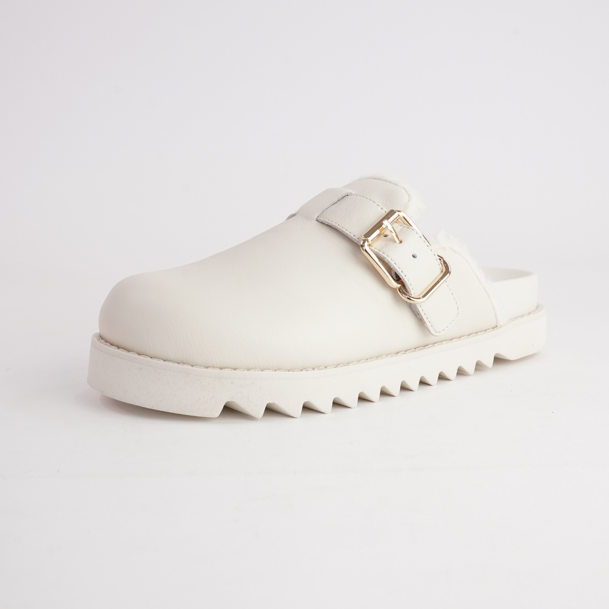Merchah Cream Leather Mules