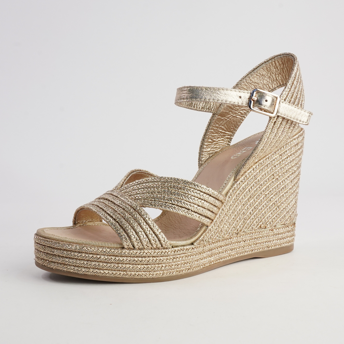 Emarson Gold Rope Espadrille Wedges - TOP END | Shouz