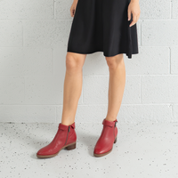 Twotimes Dark Red Leather Ankle Boots