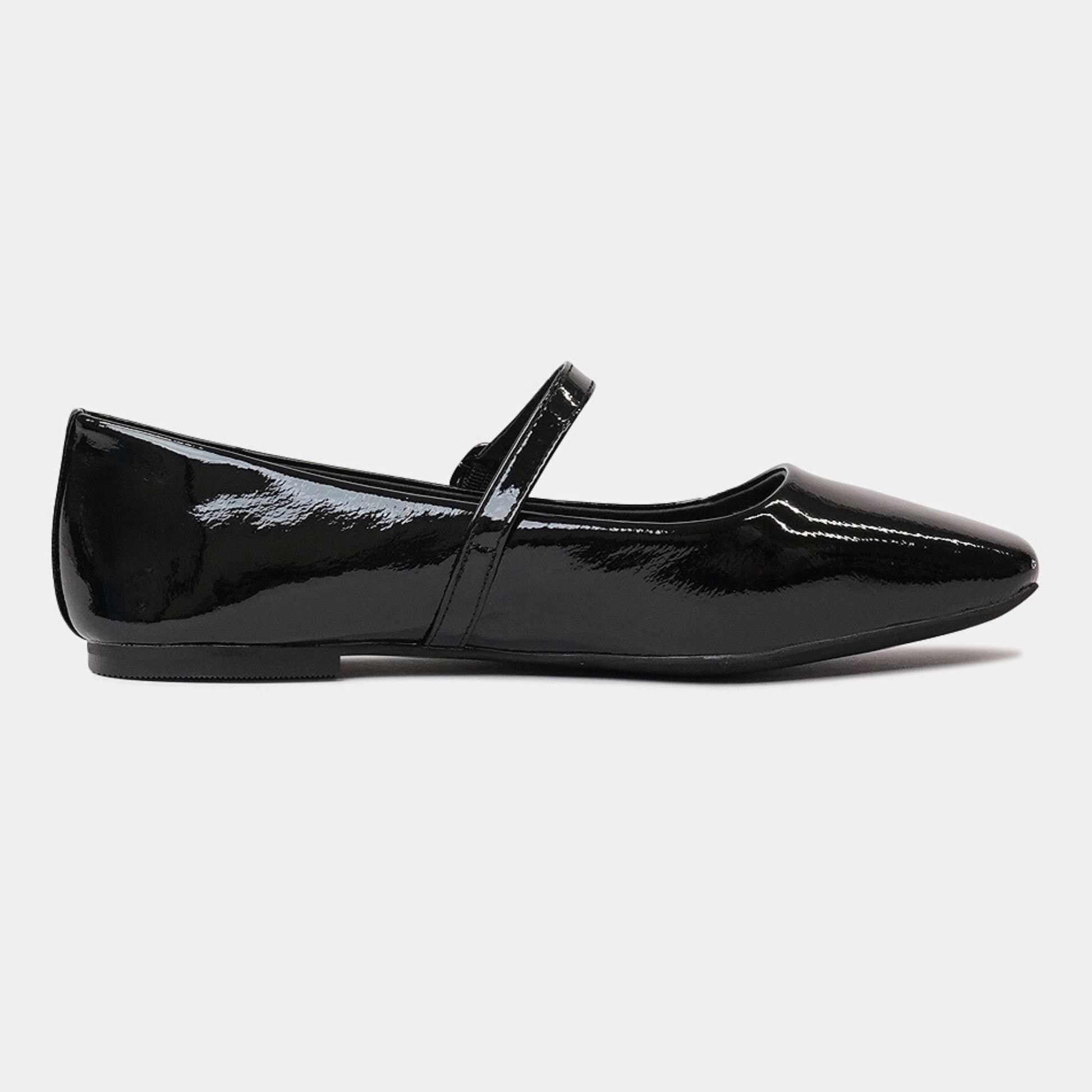 Tokena Black Patent Ballet Flats, MOLLINI - Shouz