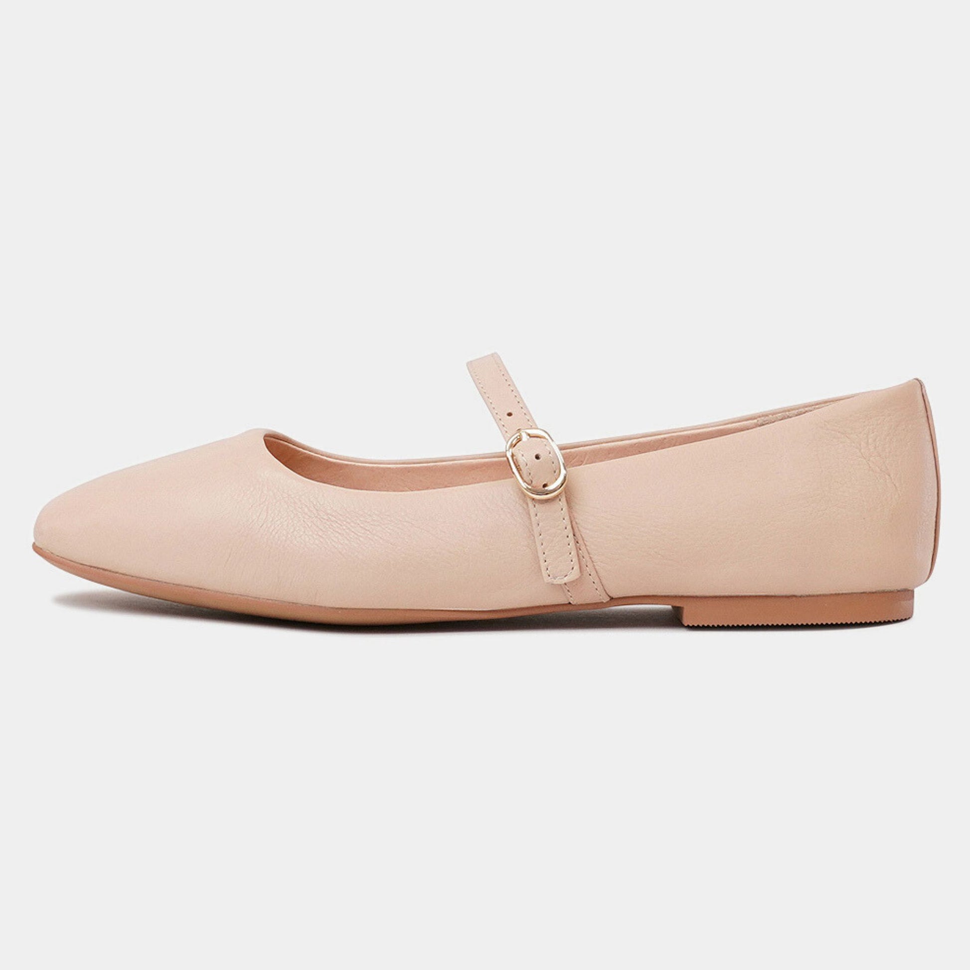 Tokena Nude Leather Ballet Flats, MOLLINI - Shouz