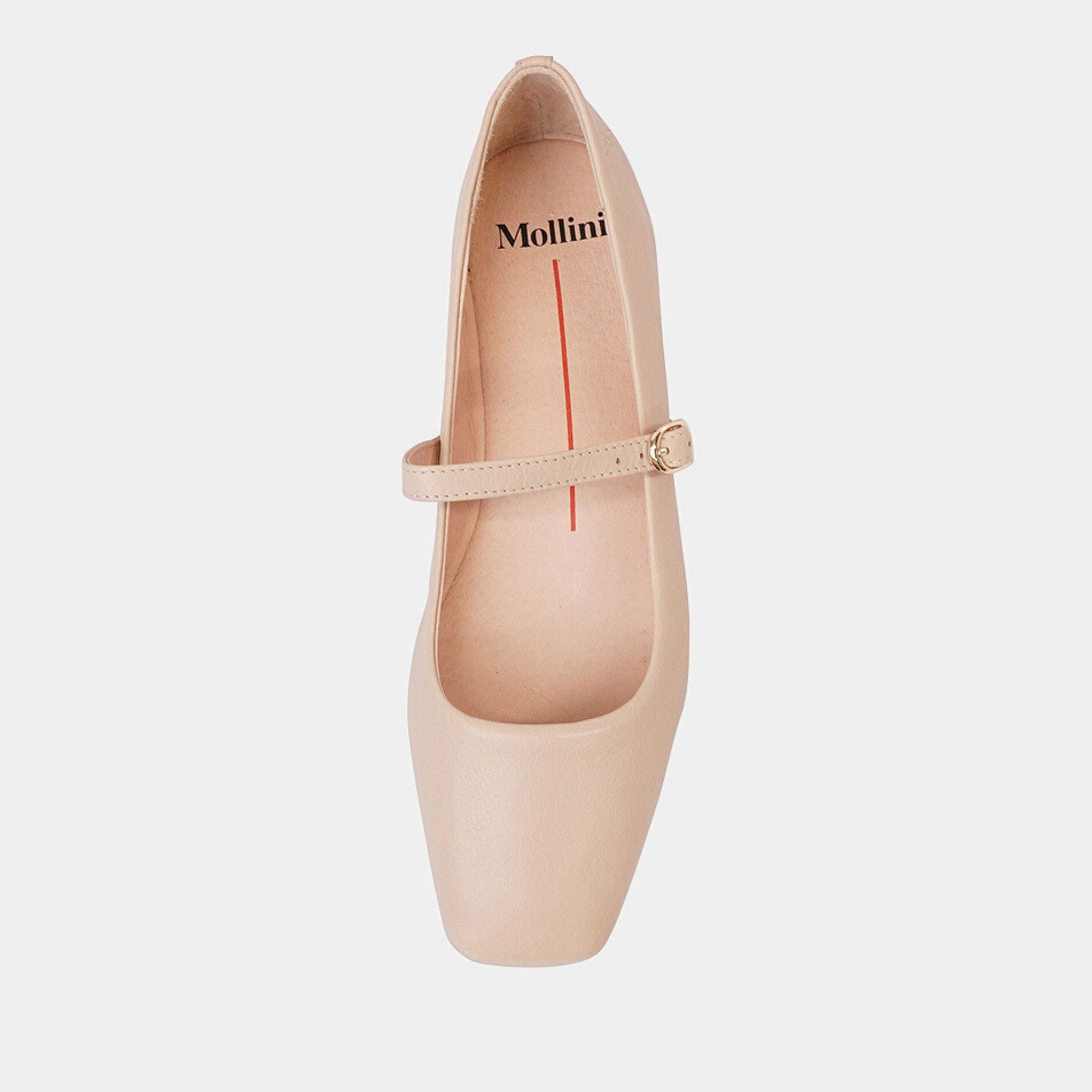 Tokena Nude Leather Ballet Flats, MOLLINI - Shouz