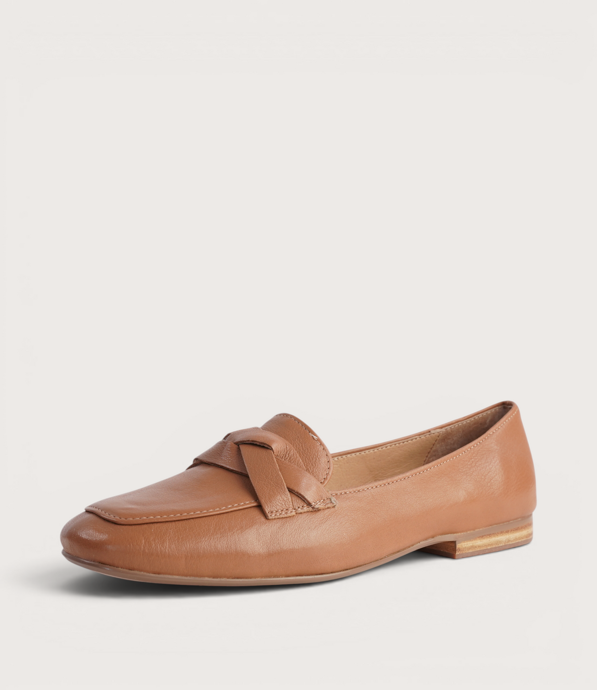 Marcee Tan Leather Loafers