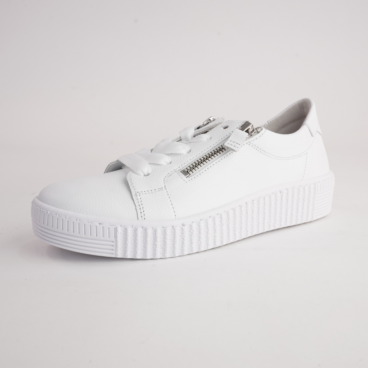 Amelia White Leather Sneakers - GABOR | Shouz