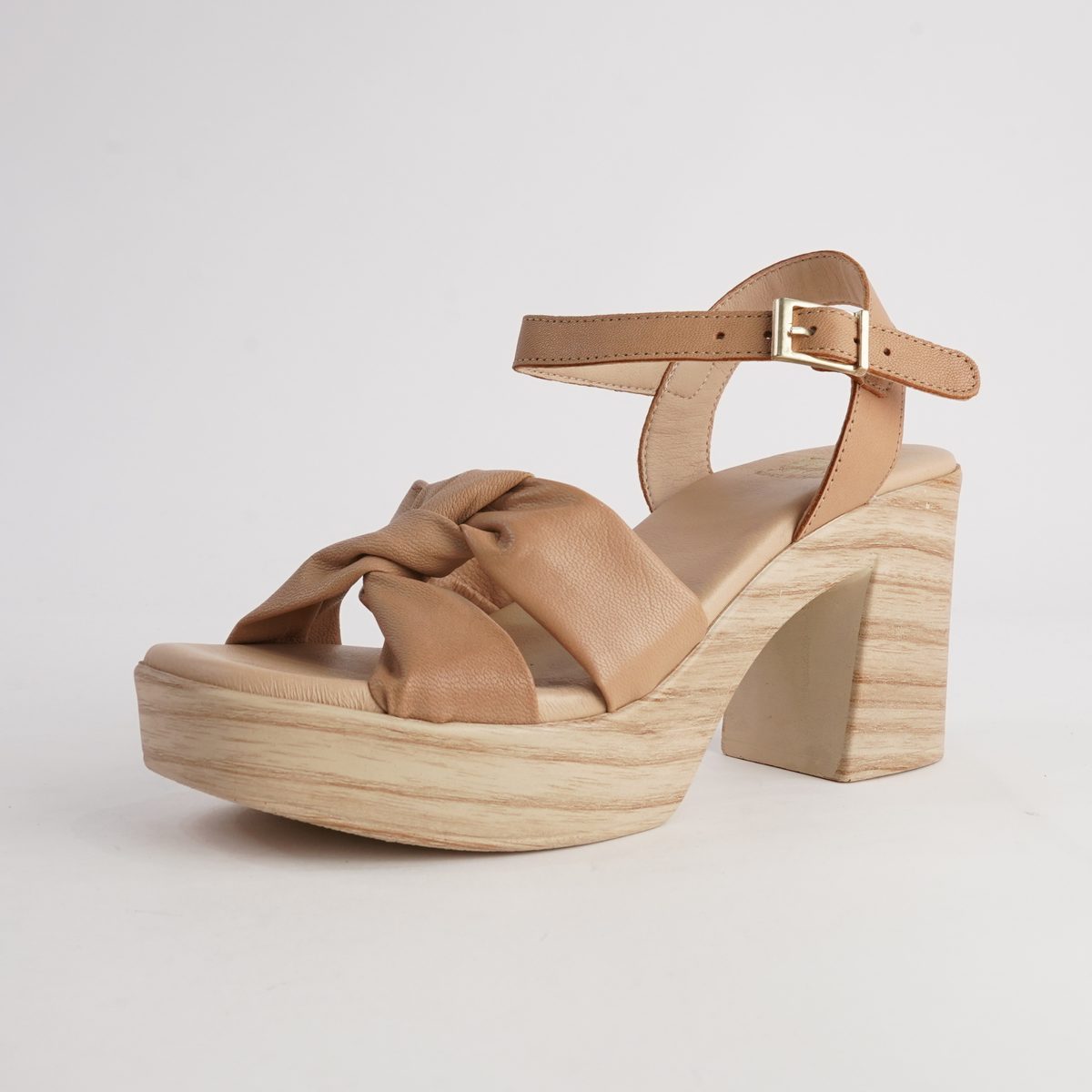 Odessa Camel Leather Heels - NU BY NEO | Shouz