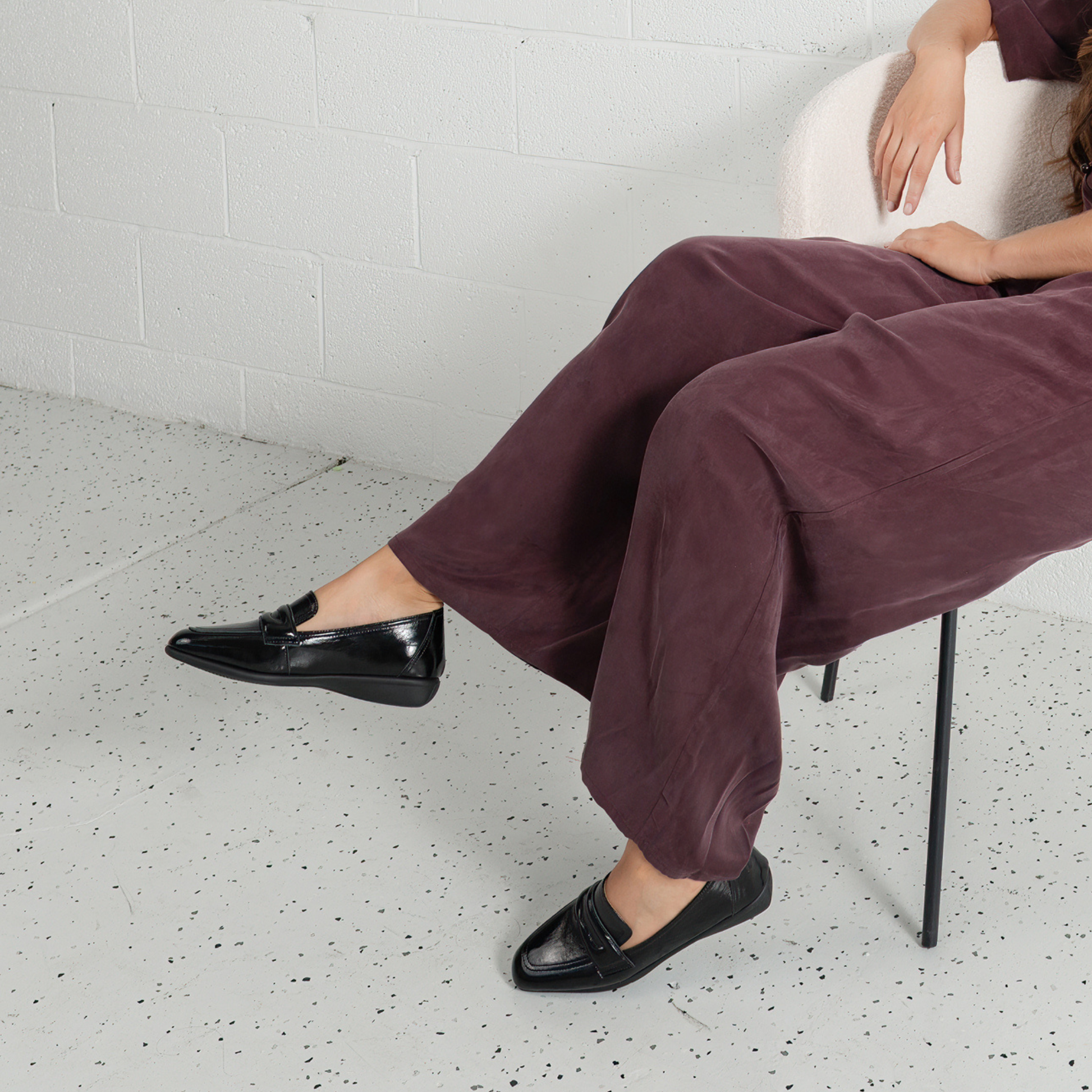 Samantha Black Patent Loafers