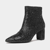 Glister Black Jewels Ankle Boots