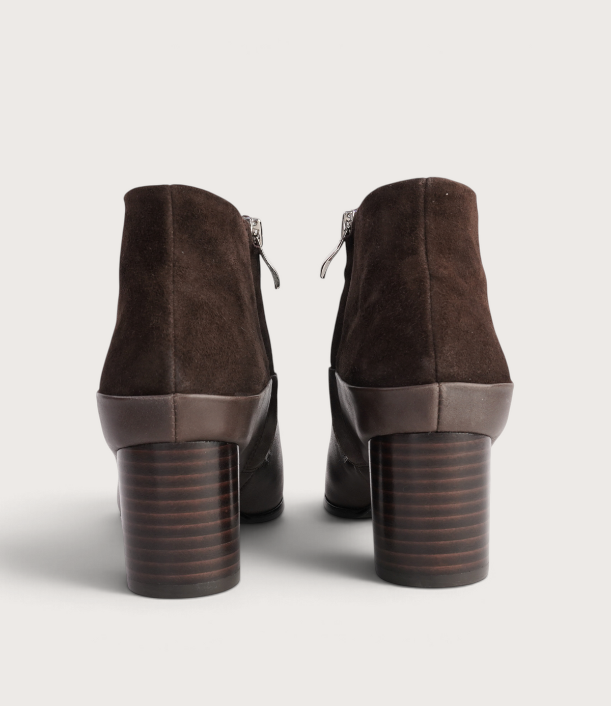 Blumas Choc Leather/ Choc Suede Ankle Boots - DJANGO AND JULIETTE | Shouz