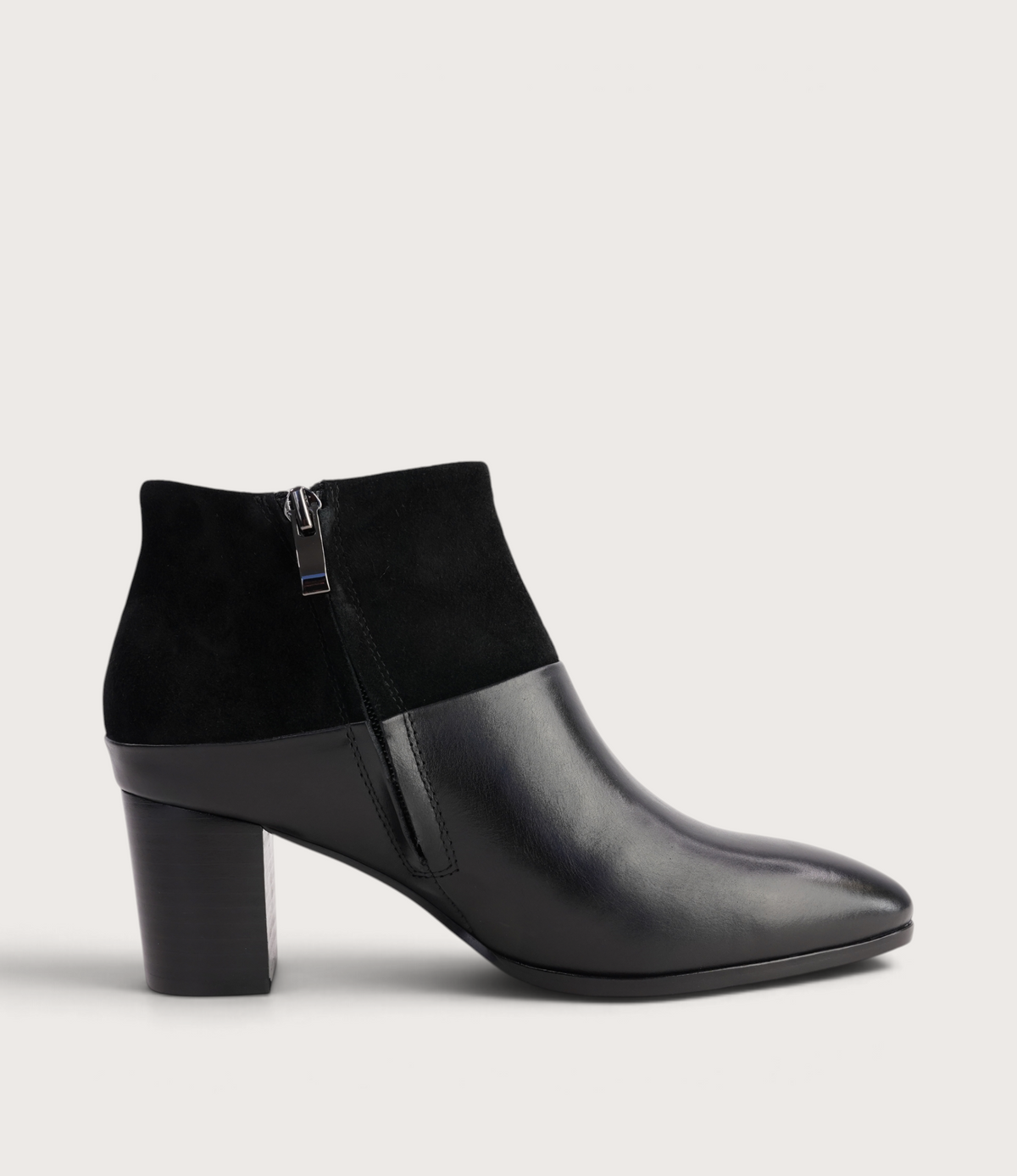 Blumas Black Leather Black Suede Ankle Boots - DJANGO AND JULIETTE | Shouz