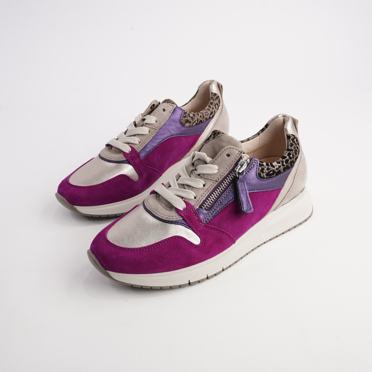 Glinda Purple Multi Leather Sneakers - GABOR | Shouz