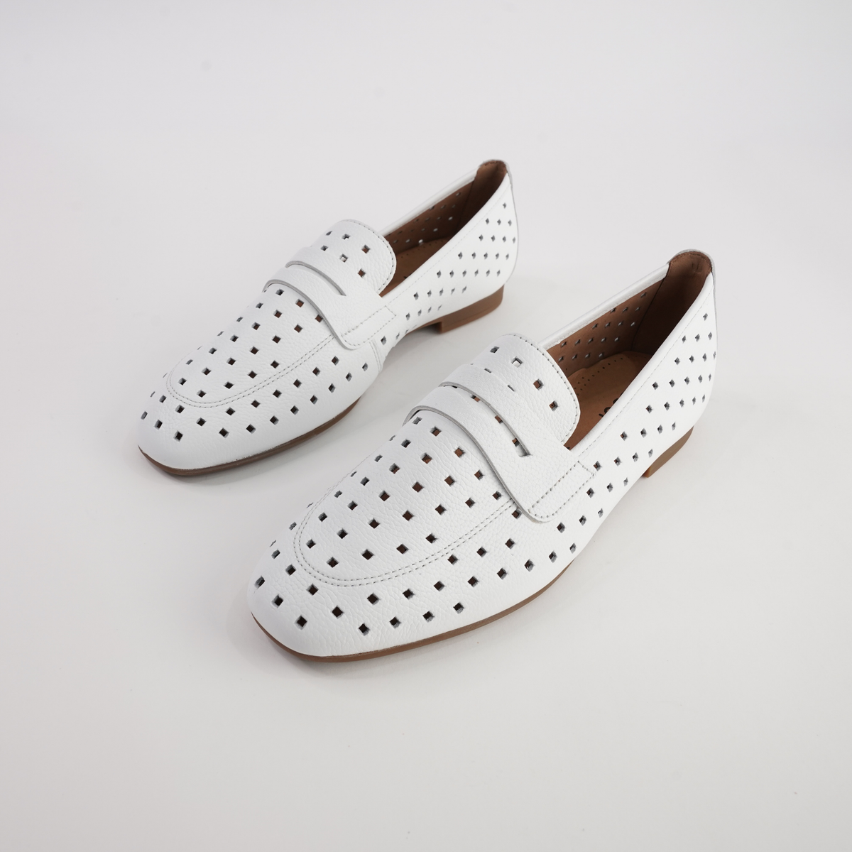Dorothy White Leather Loafers - GABOR | Shouz