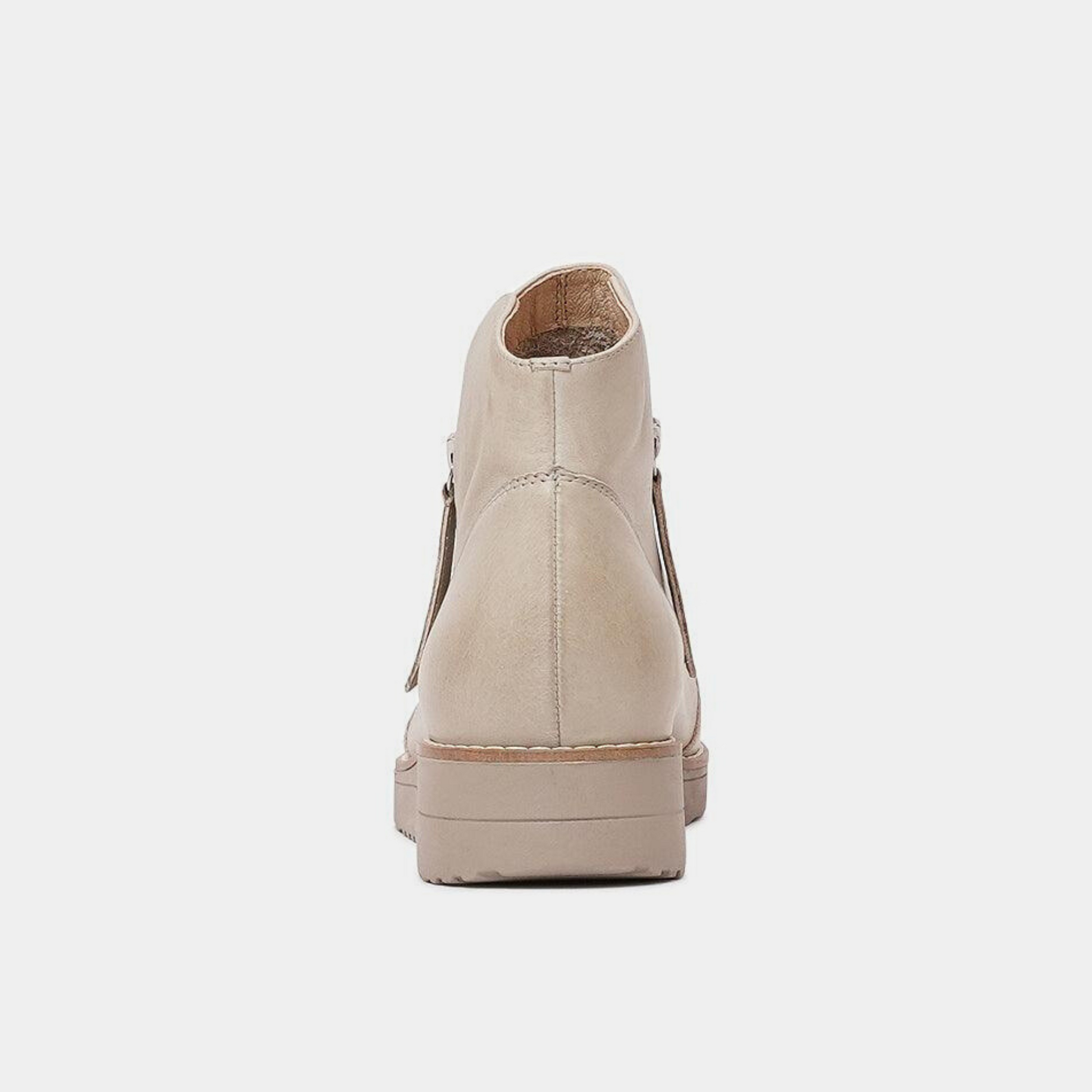 Ohmy Smoke Leather Ankle Boots