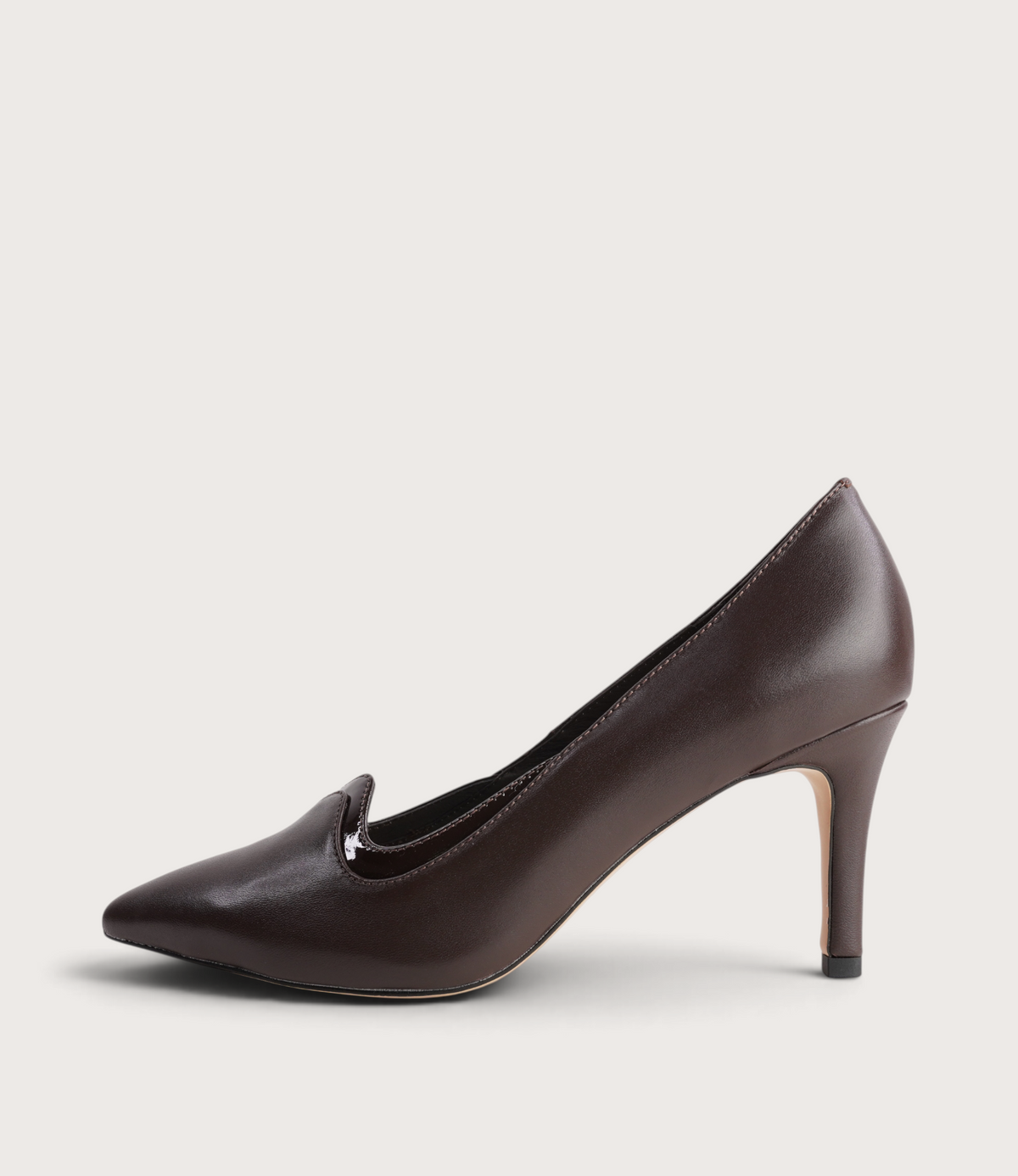 Blosko Choc Leather/ Patent Heels