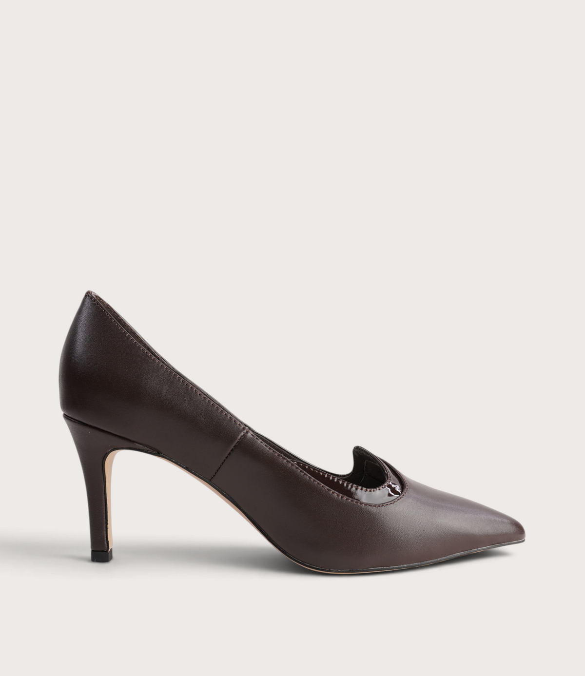 Blosko Choc Leather/ Patent Heels