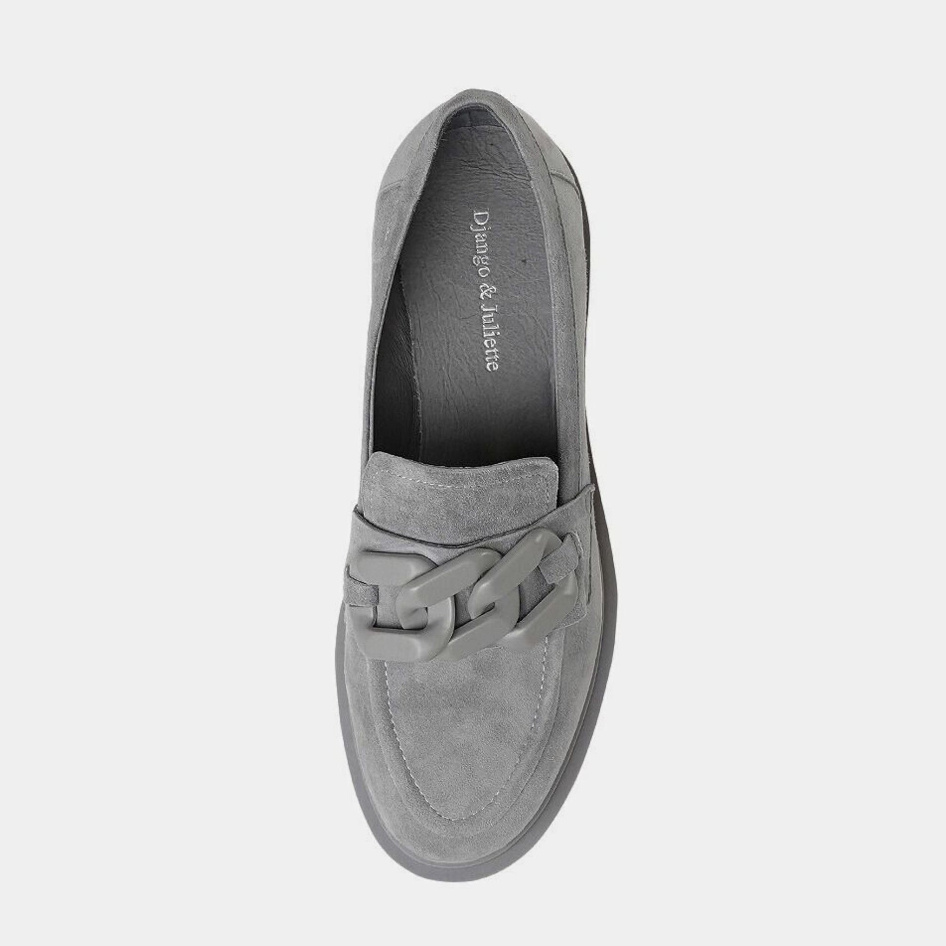Arrigo Grey Suede Loafers, DJANGO & JULIETTE - Shouz