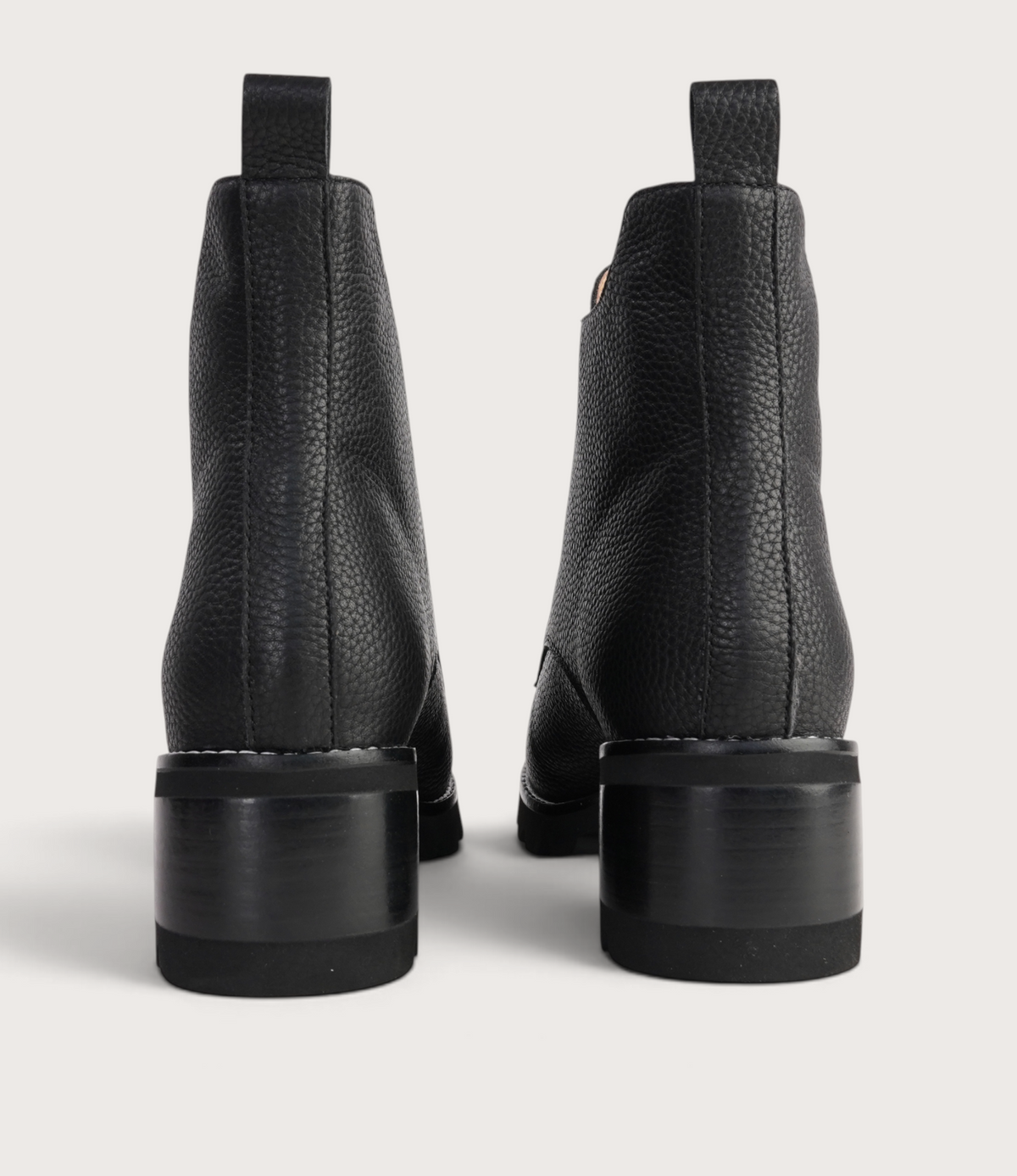 Dazzler Black/ Black Leather Ankle Boots
