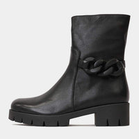 Harita Black Leather Boots