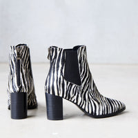 Ayer Zebra Metallic Pony Ankle Boots, DJANGO & JULIETTE - Shouz