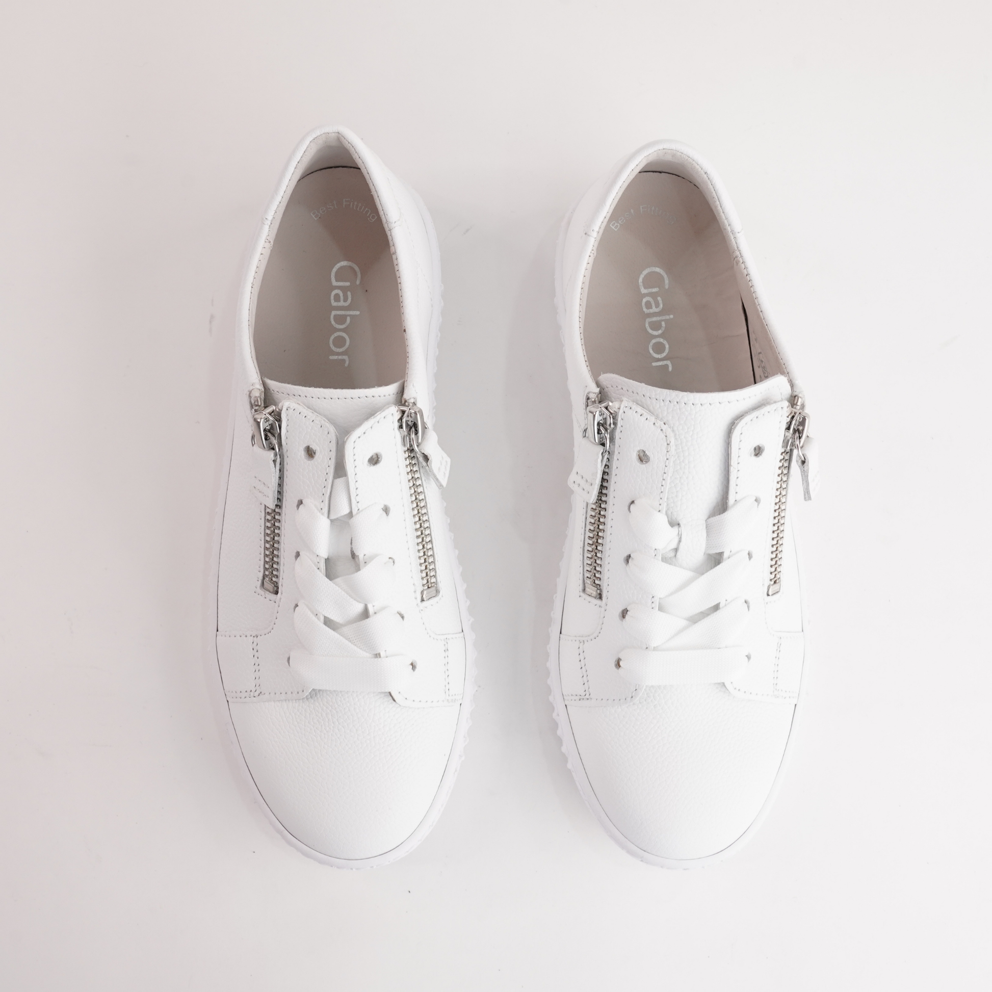 Amelia White Leather Sneakers