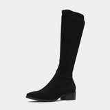 Timothie Black Stretch Microsuede Knee High Boots, DJANGO & JULIETTE - Shouz