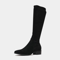 Timothie Black Stretch Microsuede Knee High Boots, DJANGO & JULIETTE - Shouz