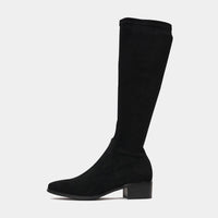 Timothie Black Stretch Microsuede Knee High Boots, DJANGO & JULIETTE - Shouz