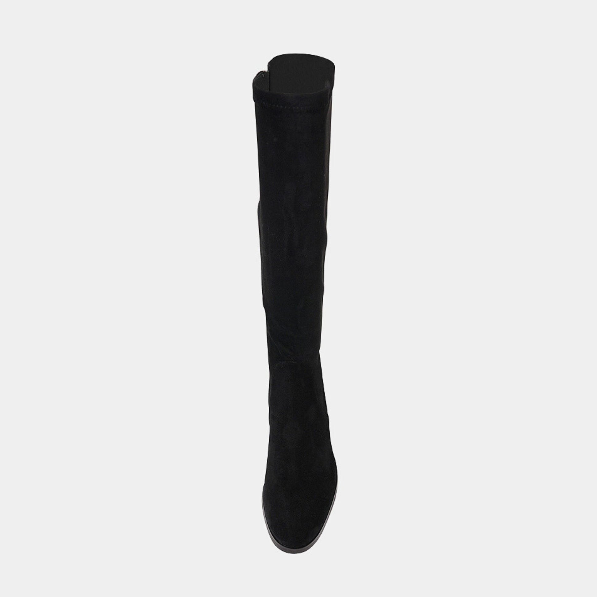 Timothie Black Stretch Microsuede Knee High Boots, DJANGO & JULIETTE - Shouz